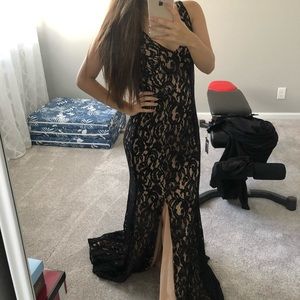 NWT - Black lace BCBG gown